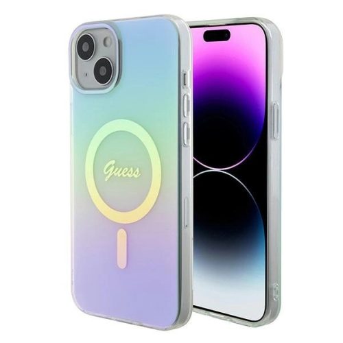 Guess GUHMP15MHITSQ iPhone 15 Plus 6.7" hátlap, tok IML Iridescent MagSafe, színes