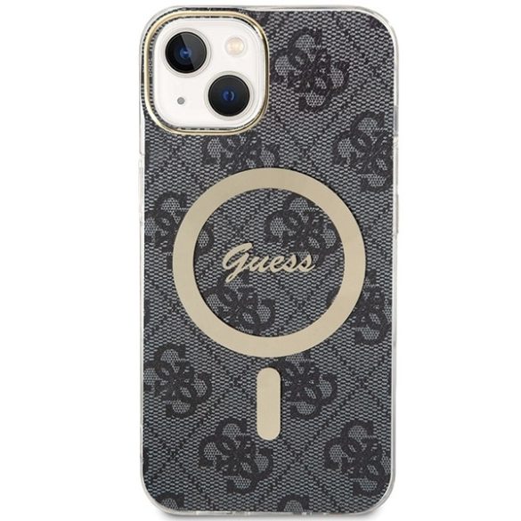 Guess iPhone 13/14/15 Magsafe IML 4G (GUHMP15SH4STK) Magsafe kompatibilis hátlap, tok, fekete