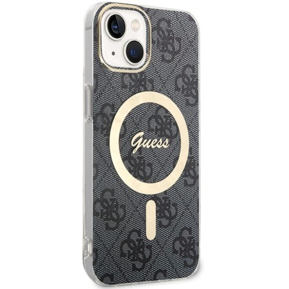 Guess iPhone 13/14/15 Magsafe IML 4G (GUHMP15SH4STK) Magsafe kompatibilis hátlap, tok, fekete