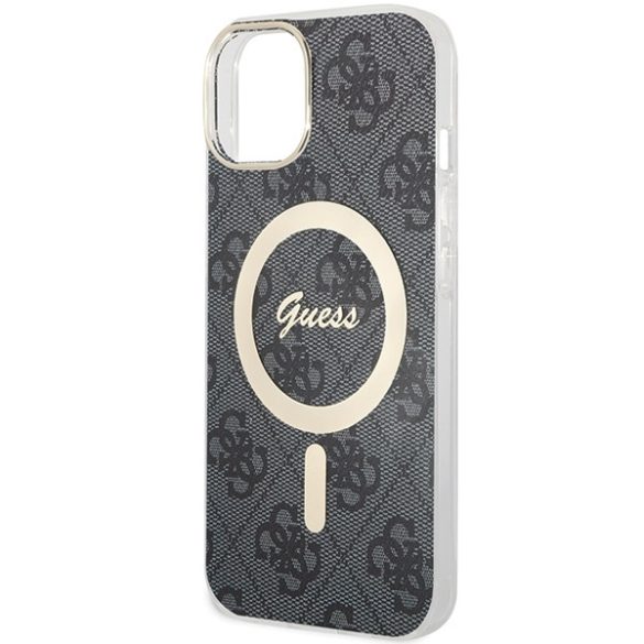 Guess iPhone 13/14/15 Magsafe IML 4G (GUHMP15SH4STK) Magsafe kompatibilis hátlap, tok, fekete