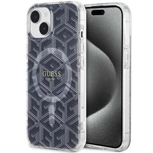 Guess IML GCube MagSafe hátlap, tok iPhone 15/14/13, fekete