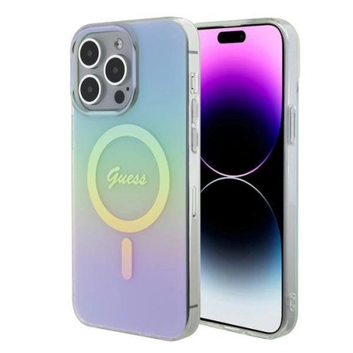 Guess GUHMP15XHITSQ iPhone 15 Pro Max hátlap, tok IML Iridescent MagSafe, színes