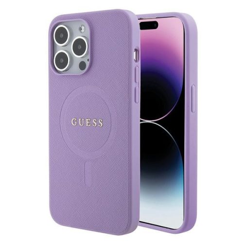 Guess iPhone 15 Pro Max Saffiano MagSafe (GUHMP15XPSAHMCB) MagSafe hátlap, tok, lila