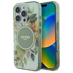   Guess iPhone 16 Pro Magsafe IML Flower & Tonal Circle (GUHMP16LHFWBDCEN) Magsafe kompatibilis hátlap, tok, zöld