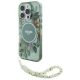 Guess iPhone 16 Pro Magsafe IML Flowers With Pearl Strap (GUHMP16LHFWBRCESN) MagSafe hátlap, tok, zöld