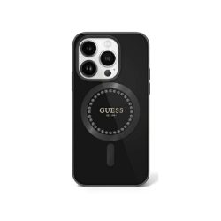   Guess IML Rhinestones MagSafe iPhone 16 Pro GUHMP16LPFTDTEK hátlap tok, fekete