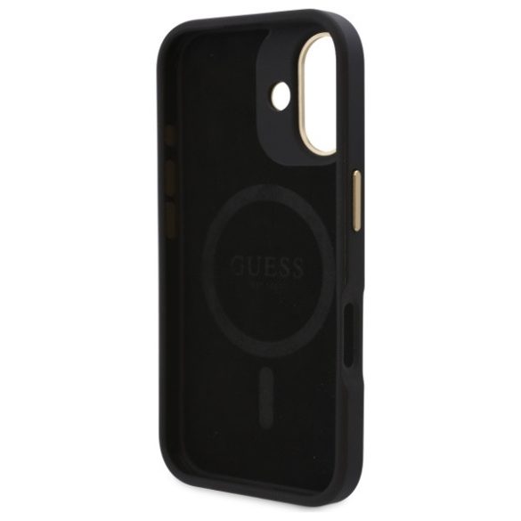 Guess iPhone 16 Plus Magsafe 4G Logo Plate (GUHMP16MU4GPRK) Magsafe kompatibilis hátlap, tok, fekete