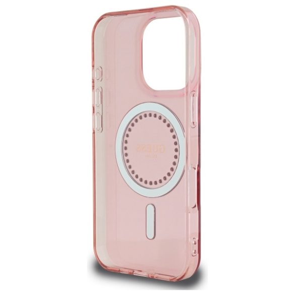 Guess IML Rhinestones MagSafe iPhone 16 Pro Max GUHMP16XPFTDTEP hátlap tok, rózsaszín