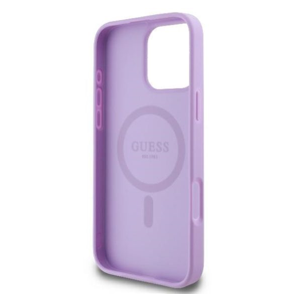 Guess iPhone 16 Pro Max Magsafe Saffiano Peony Classic Logo (GUHMP16XPSAPSMEU) Magsafe kompatibilis hátlap, tok, lila