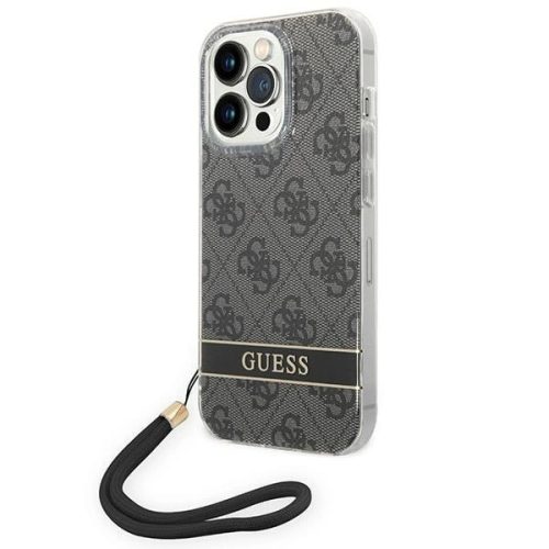 Guess GUOHCP14LH4STK iPhone 14 Pro 6.1 " hátlap, tok 4G Print Strap, fekete