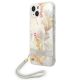 Guess GUOHCP14MHFLSU iPhone 14 Plus 6.7 " hátlap, tok Flower Strap, lila