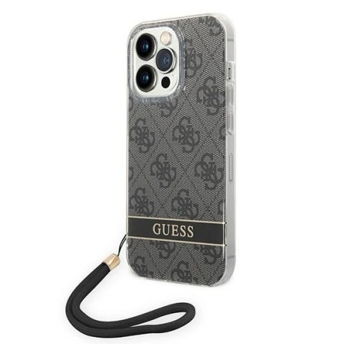 Guess GUOHCP14XH4STK 4G Print Strap Apple iPhone 14 Pro Max hátlap tok, fekete