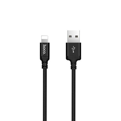 Hoco X14 USB Lightning adat- és töltőkábel, gyorstöltés, 2A, 2m, Apple készülékekhez, fekete