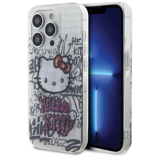 Hello Kitty IML Kitty On Bricks Graffiti HKHCP15LHDGPHT iPhone 15 Pro 6.1", fehér hátlap, tok,