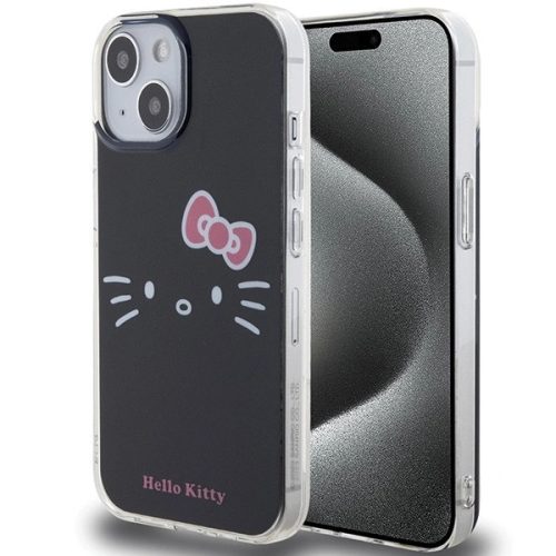 Hello Kitty IML Kitty Face HKHCP15SHKHLK iPhone 15 6.1", hátlap, tok, fekete