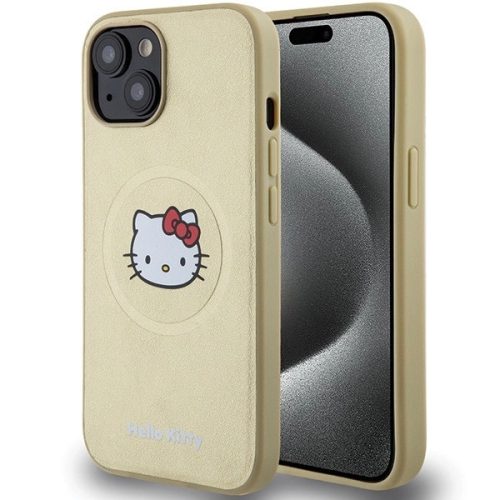 Hello Kitty Leather Kitty Head MagSafe HKHMP14SPGHCKD iPhone 14 6.1" hátlap, tok, arany