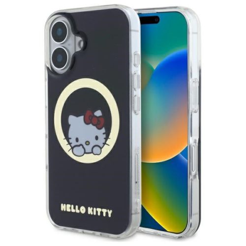 Hello Kitty iPhone 16 Magsafe IML Sweet Kitty (8HKHMP16SHSWKK) MagSafe hátlap, tok, fekete