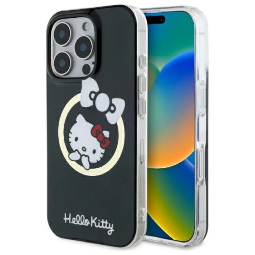 Hello Kitty iPhone 16 Pro Max Magsafe IML Fun bow Magsafe (HKHMP16XHFLBK) MagSafe hátlap, tok, fekete