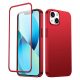 Joyroom 360 Full Case elülső és hátsó borítás iPhone 13 + edzett üvegfólia képernyővédő, piros