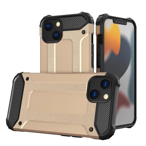 Hybrid Armor Tough Rugged iPhone 13 ütésálló hátlap, tok, arany