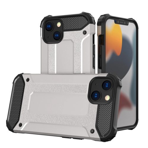 Hybrid Armor Tough Rugged iPhone 13 mini ütésálló hátlap, tok, ezüst