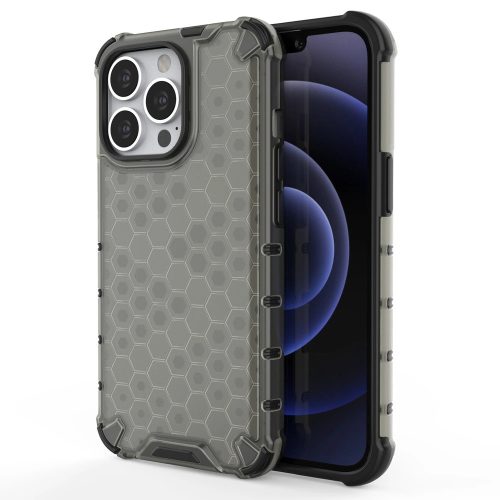 Honeycomb Case iPhone 13 Pro ütésálló hátlap, tok, fekete