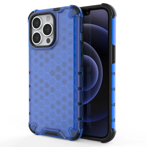 Honeycomb Case iPhone 13 Pro ütésálló hátlap, tok, kék