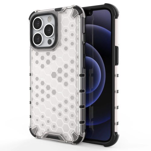 Honeycomb Case iPhone 13 Pro ütésálló hátlap, tok, átlátszó