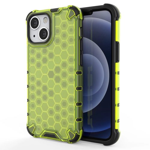 Honeycomb Case iPhone 13 mini ütésálló hátlap, tok, zöld