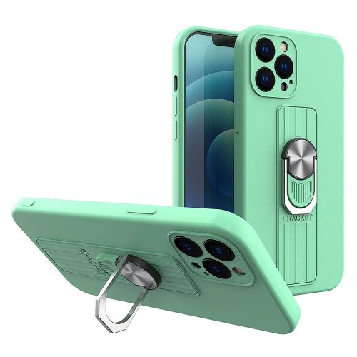 Ring Silicone Finger Grip iPhone 12 Pro hátlap, tok, menta