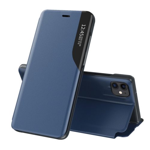 Eco Leather View Case oldalra nyíló tok iPhone 13 Pro, kék