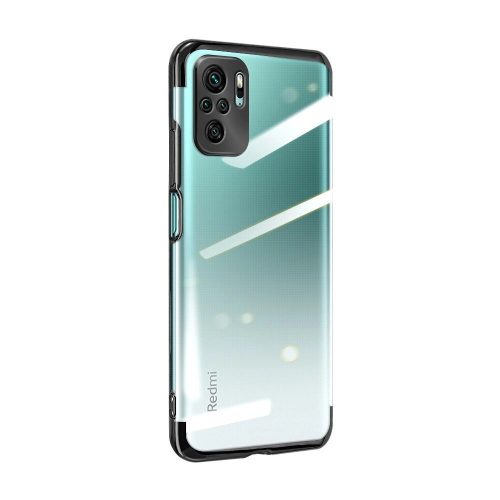 Clear Color Case Xiaomi redmi Note 10 5G/Poco M3 Pro szilikon hátlap, tok, átlátszó-fekete