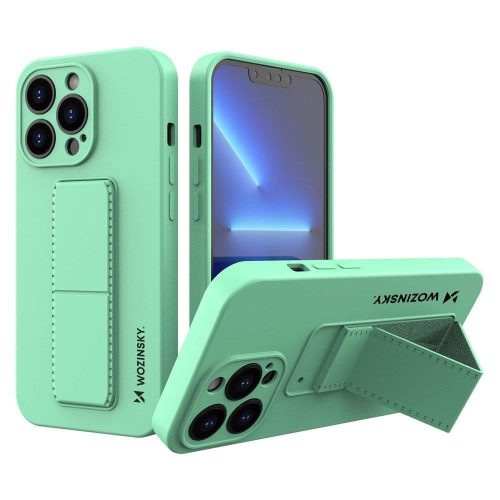 Wozinsky Kickstand Case iPhone 13 Pro Max szilikon hátlap, tok, menta