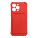 Card Armor Case Pouch Cover tok, iPhone 13 Pro Max szilikon Air Bag Armor tok, piros