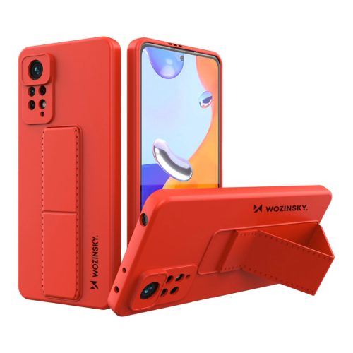 Wozinsky Kickstand Case Xiaomi Redmi Note 11 Pro szilikon hátlap, tok, piros