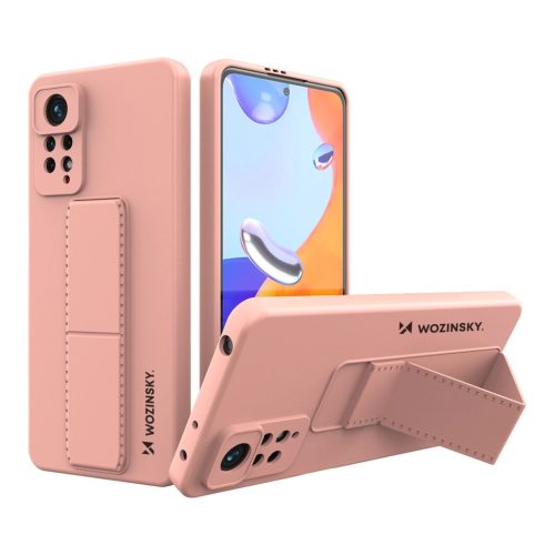 Wozinsky Kickstand Case Xiaomi Redmi Note 11 Pro szilikon hátlap, tok, rózsaszín