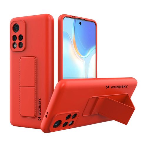 Wozinsky Kickstand Case Xiaomi Redmi 10 szilikon hátlap, tok, piros