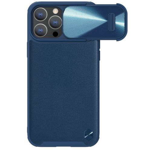 Nillkin CamShield Leather S Case iPhone 14 Pro ütésálló hátlap, tok, kék