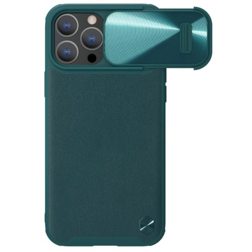 Nillkin CamShield Leather S Case iPhone 14 Pro Max ütésálló hátlap, tok, zöld