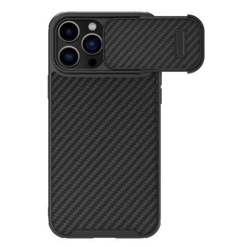 Nillkin Synthetic Fiber S Case ütésálló tok iPhone 14 Pro tok kamerafedéllel, fekete