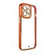 Fashion Case tok iPhone 12, Gold Frame Gel Cover, piros