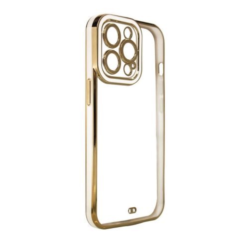 Fashion Case tok iPhone 12 Pro, Gold Frame Gel Cover, fehér