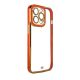 Fashion Case tok iPhone 13 Pro, Gold Frame Gel Cover, piros