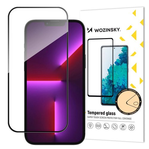 Wozinsky Super Durable Full Glue tokbarát teljes kijelzős 5D üvegfólia iPhone 14 Pro Max, fekete