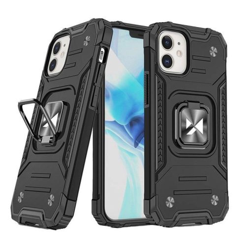 Wozinsky Ring Armor iPhone 14 Plus, ütésálló hátlap, tok, fekete