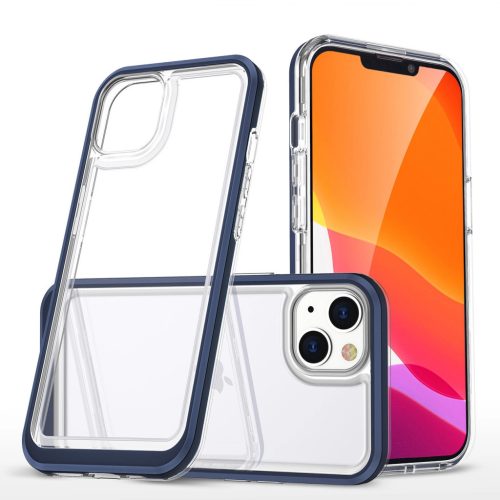 Clear 3in1 Case iPhone 14 Plus ütésálló hátlap, tok, átlátszó-kék