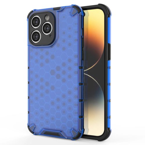 Honeycomb Case iPhone 14 Pro ütésálló hátlap, tok, kék