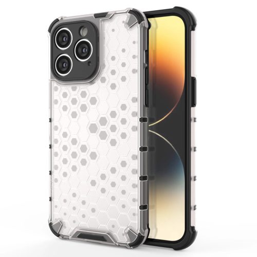 Honeycomb Case iPhone 14 Pro ütésálló hátlap, tok, átlátszó