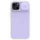 Nillkin CamShield Silky Silicone Case hátlap, tok iPhone 15 Plus hátlap, tok, lila