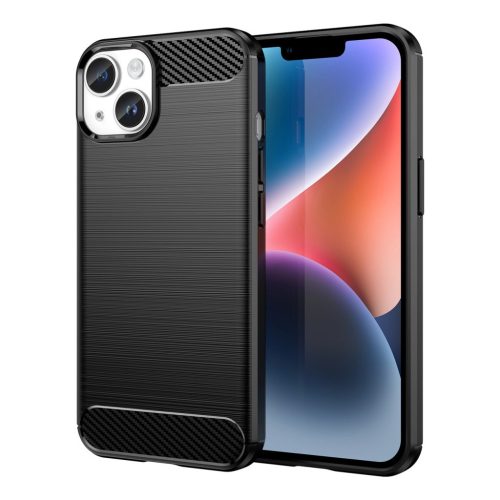 Carbon Case Flexible iPhone 14 Plus hátlap, tok, fekete